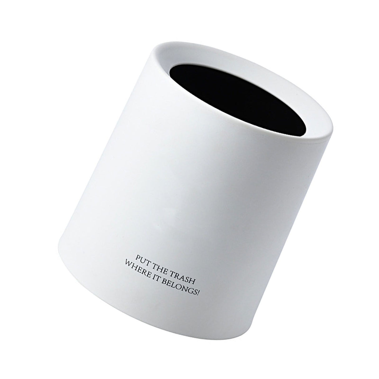 Desktop Trash Can Animal Pattern Cute Portable Mini Waste Basket for Study Office 1.5L White