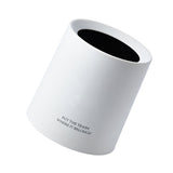 Desktop Trash Can Animal Pattern Cute Portable Mini Waste Basket for Study Office 1.5L White