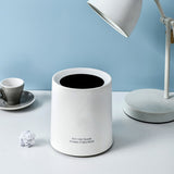 Desktop Trash Can Animal Pattern Cute Portable Mini Waste Basket for Study Office 1.5L White