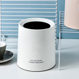 Desktop Trash Can Animal Pattern Cute Portable Mini Waste Basket for Study Office 1.5L White
