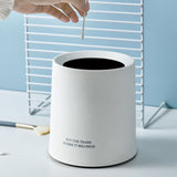 Desktop Trash Can Animal Pattern Cute Portable Mini Waste Basket for Study Office 1.5L White
