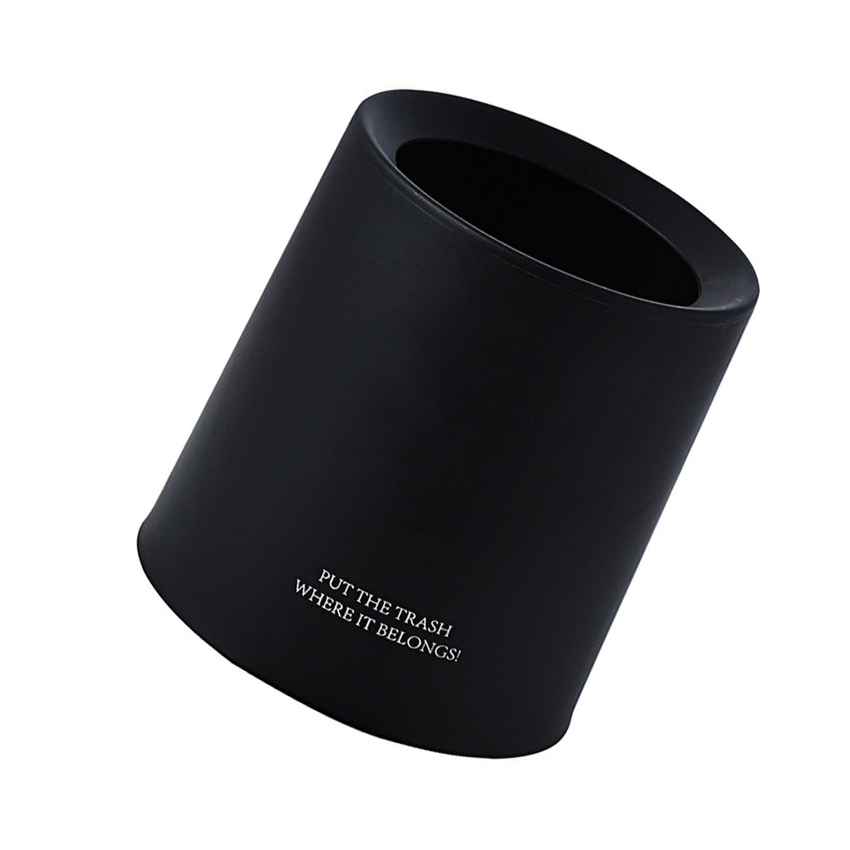 Desktop Trash Can Animal Pattern Cute Portable Mini Waste Basket for Study Office 1.5L Black