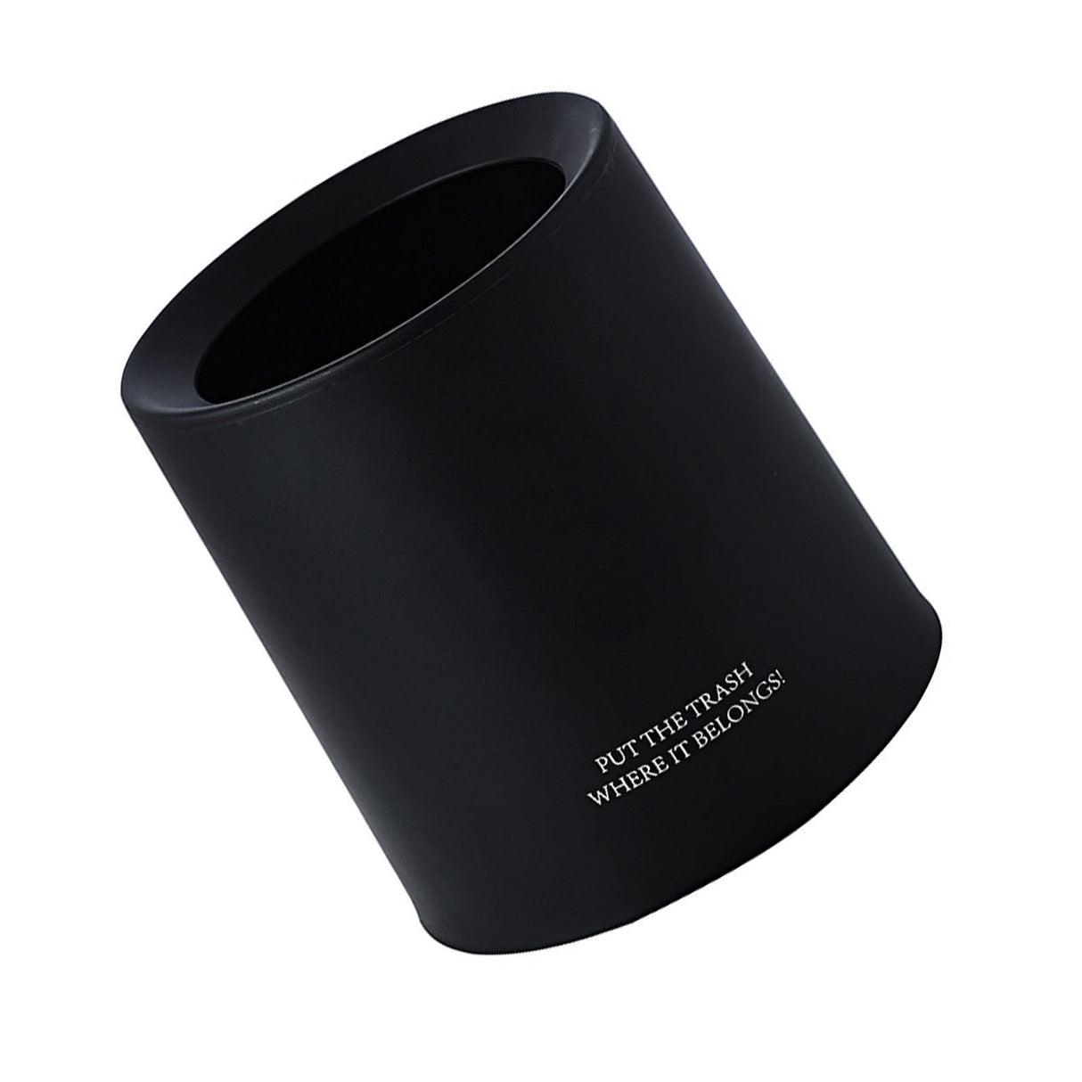 Desktop Trash Can Animal Pattern Cute Portable Mini Waste Basket for Study Office 1.5L Black