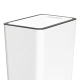 Press Type Trash Can with Cover 15L Capacity Plastic Garbage Bin for Bathroom Toilet Kitchen White