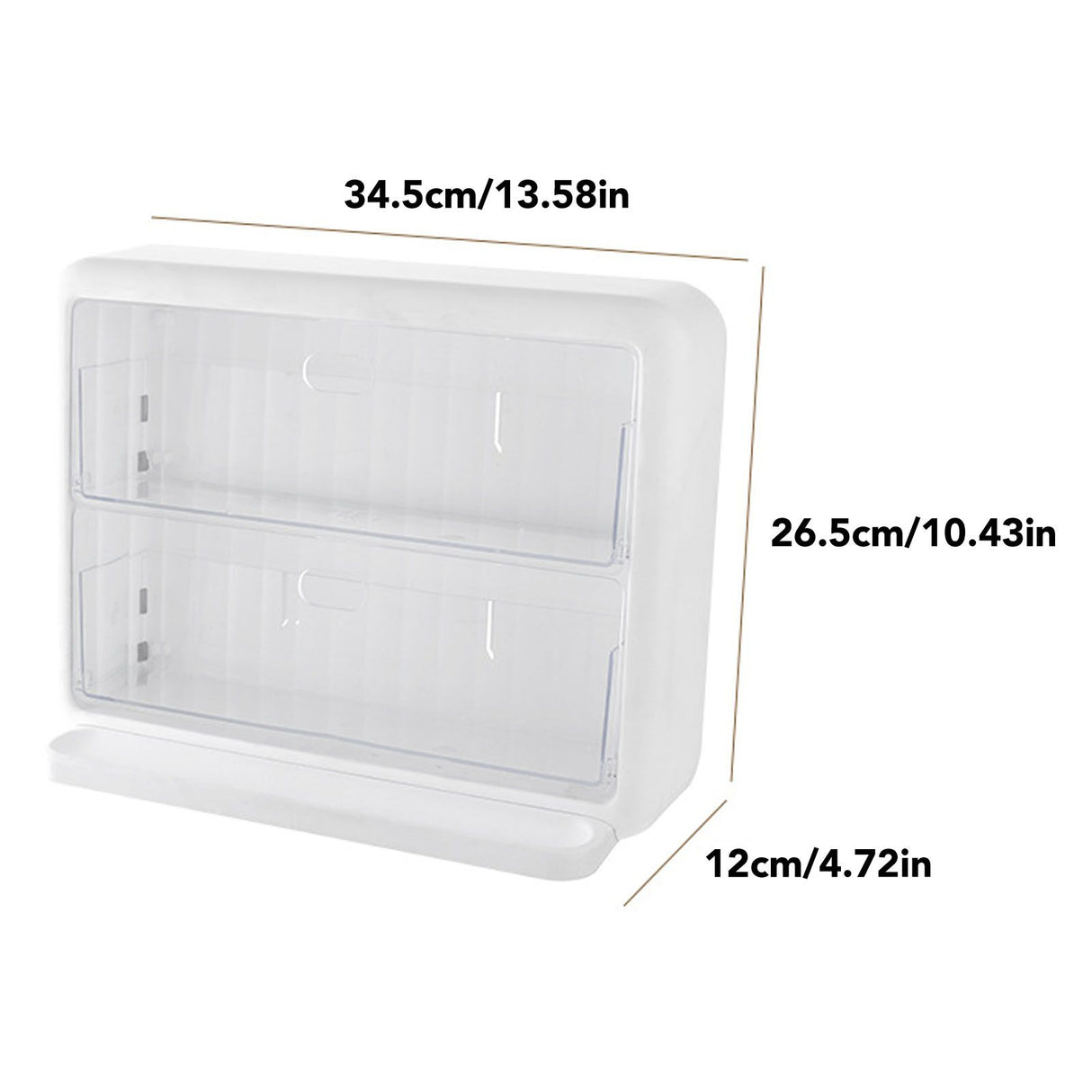 Wall Mounted Coffee Capsule Holder Clear Acrylic Compact Tea Bag Storage Rack for Office S One Layer Without Grid + One Layer with Three Compartments