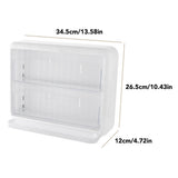 Wall Mounted Coffee Capsule Holder Clear Acrylic Compact Tea Bag Storage Rack for Office S One Layer Without Grid + One Layer with Three Compartments - Top-Down View