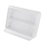 Wall Mounted Coffee Capsule Holder Clear Acrylic Compact Tea Bag Storage Rack for Office S One Layer Without Grid + One Layer with Three Compartments - Rear View