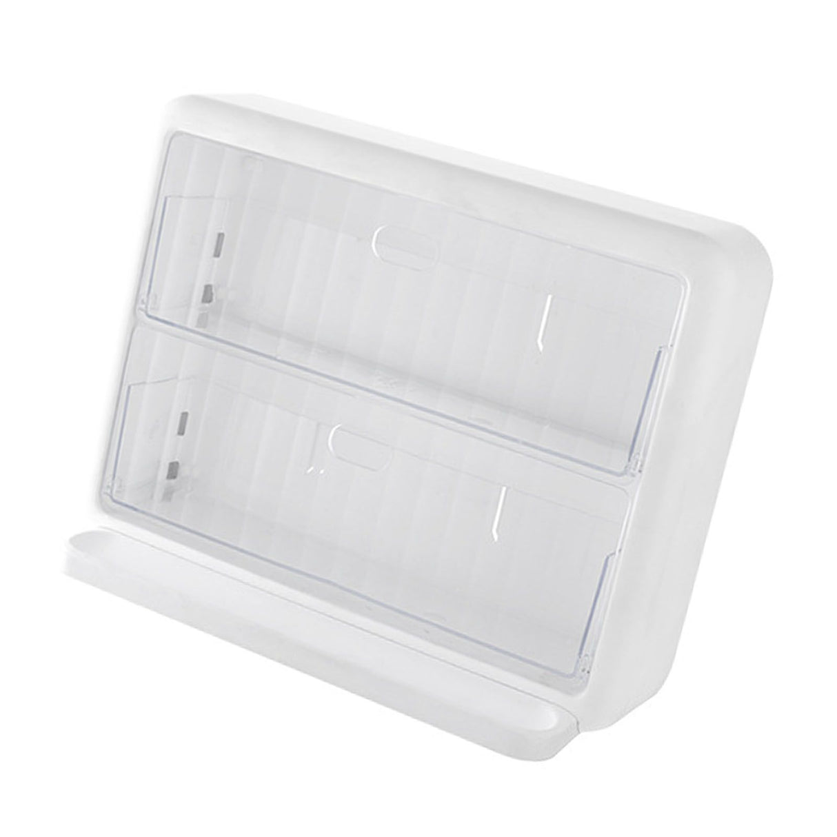 Wall Mounted Coffee Capsule Holder Clear Acrylic Compact Tea Bag Storage Rack for Office S One Layer Without Grid + One Layer with Three Compartments