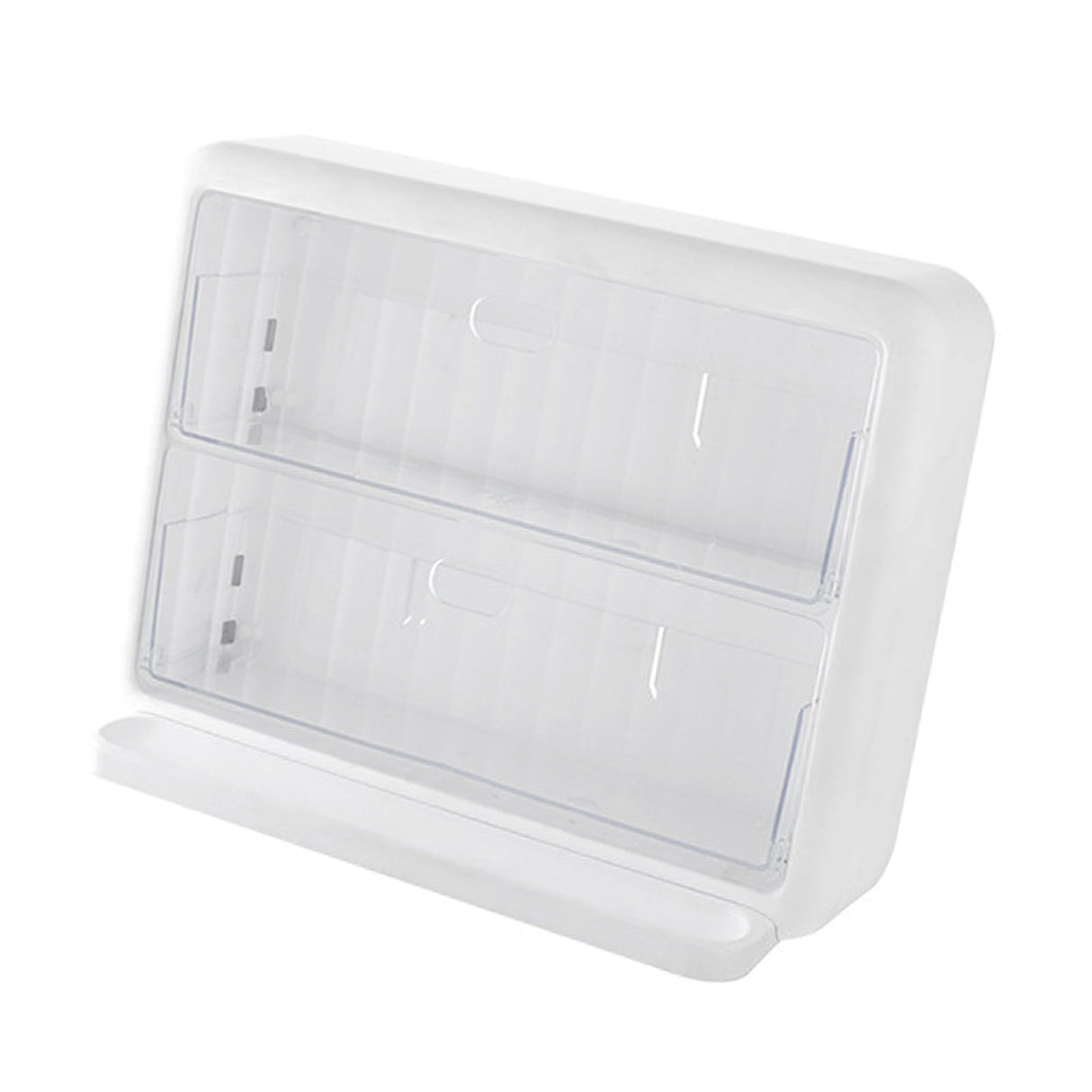 Wall Mounted Coffee Capsule Holder Clear Acrylic Compact Tea Bag Storage Rack for Office S One Layer Without Grid + One Layer with Three Compartments