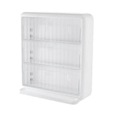 Wall Mounted Coffee Capsule Holder Clear Acrylic Compact Tea Bag Storage Rack for Office L Two Layer Without Grids + One Layer with Three Compartments