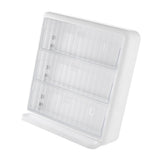 Wall Mounted Coffee Capsule Holder Clear Acrylic Compact Tea Bag Storage Rack for Office L Two Layer Without Grids + One Layer with Three Compartments