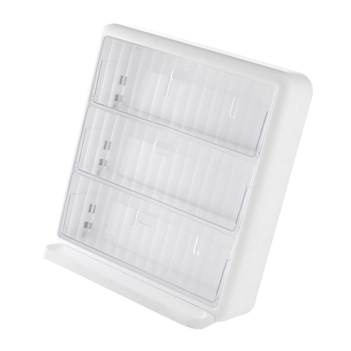 Wall Mounted Coffee Capsule Holder Clear Acrylic Compact Tea Bag Storage Rack for Office L Two Layer Without Grids + One Layer with Three Compartments