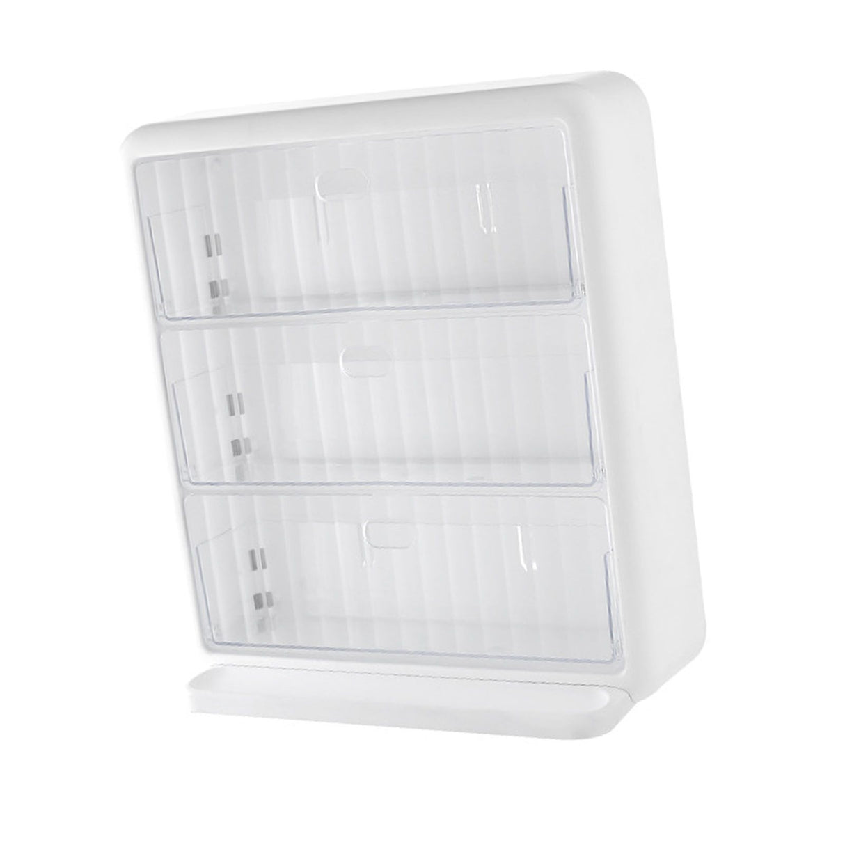 Wall Mounted Coffee Capsule Holder Clear Acrylic Compact Tea Bag Storage Rack for Office L Two Layer Without Grids + One Layer with Three Compartments