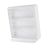Wall Mounted Coffee Capsule Holder Clear Acrylic Compact Tea Bag Storage Rack for Office L Two Layer Without Grids + One Layer with Three Compartments - Extra Image