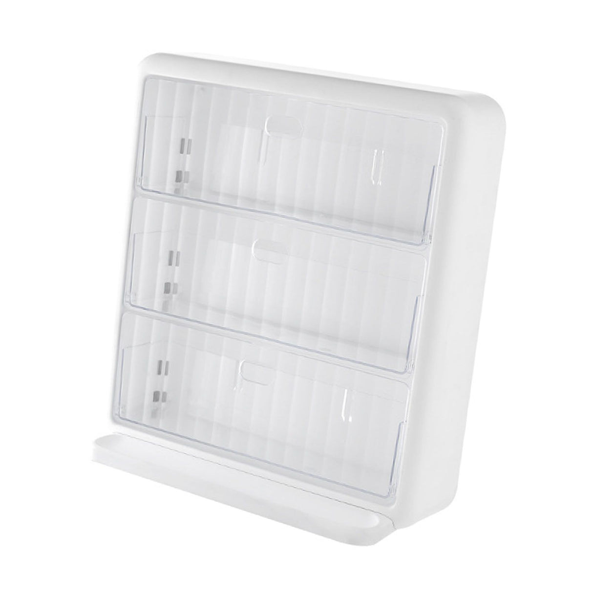 Wall Mounted Coffee Capsule Holder Clear Acrylic Compact Tea Bag Storage Rack for Office L Two Layer Without Grids + One Layer with Three Compartments