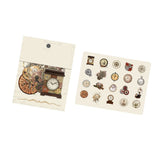 40pcs Vintage Romantic Stickers Quicksand Series PET Delicate Patterns Nostalgic Decals for Diary Notebook Clock