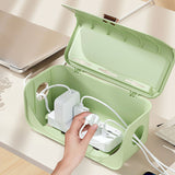 Cable Management Box Plastic Easy Assemble Safety Protection Cord Organizer Box for Power Strips Chargers Adapters Wires White - Extra Image