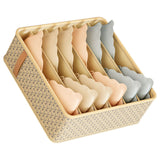 Closet Drawer Organizer Dividers Fabric Dresser Closet Organizers Storage Bins Space Saving Mess Free Beige Large 6 Grid 32x32x11cm - Front View
