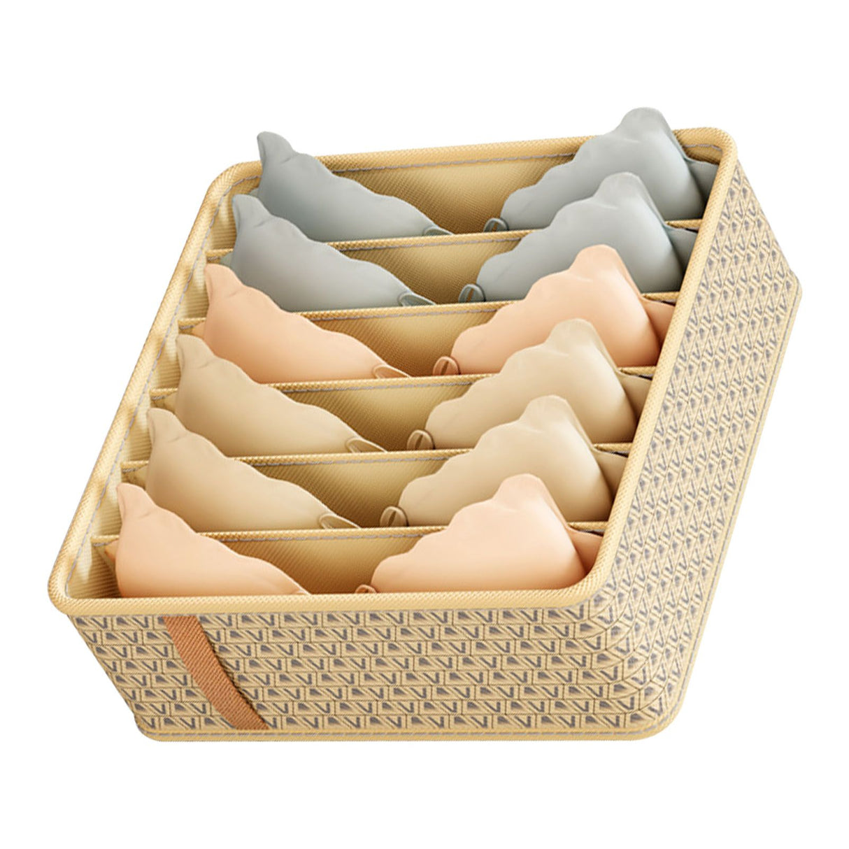 Closet Drawer Organizer Dividers Fabric Dresser Closet Organizers Storage Bins Space Saving Mess Free Beige Large 6 Grid 32x32x11cm