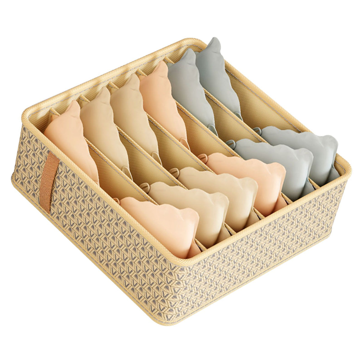 Closet Drawer Organizer Dividers Fabric Dresser Closet Organizers Storage Bins Space Saving Mess Free Beige Large 6 Grid 32x32x11cm