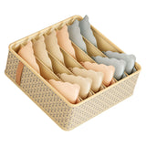 Closet Drawer Organizer Dividers Fabric Dresser Closet Organizers Storage Bins Space Saving Mess Free Beige Large 6 Grid 32x32x11cm