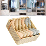 Closet Drawer Organizer Dividers Fabric Dresser Closet Organizers Storage Bins Space Saving Mess Free Beige Large 6 Grid 32x32x11cm