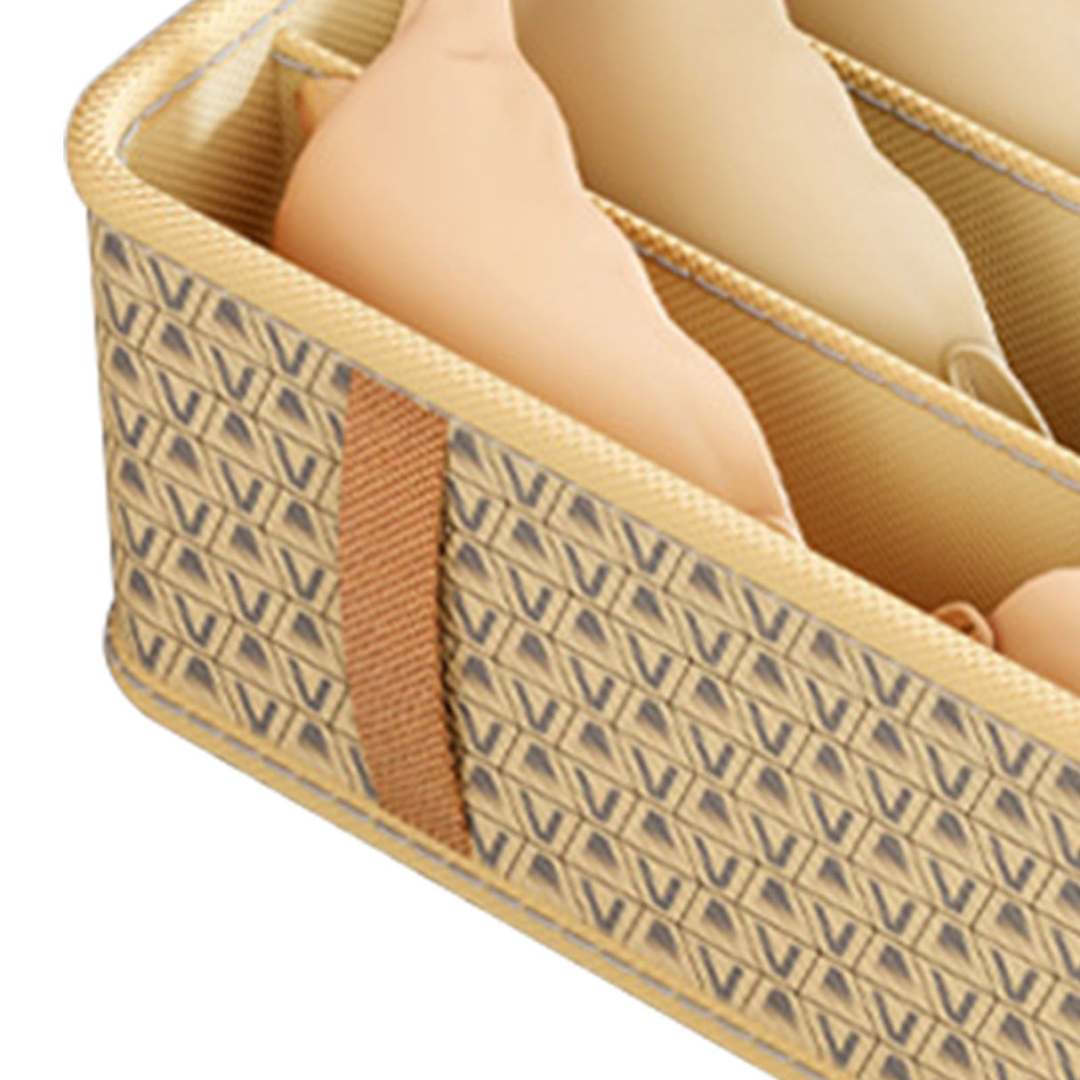 Closet Drawer Organizer Dividers Fabric Dresser Closet Organizers Storage Bins Space Saving Mess Free Beige Large 6 Grid 32x32x11cm