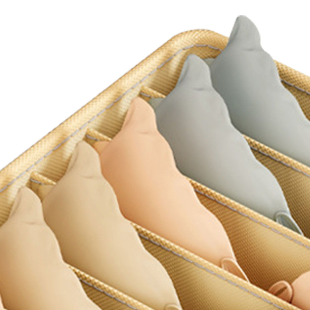 Closet Drawer Organizer Dividers Fabric Dresser Closet Organizers Storage Bins Space Saving Mess Free Beige Large 6 Grid 32x32x11cm