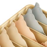 Closet Drawer Organizer Dividers Fabric Dresser Closet Organizers Storage Bins Space Saving Mess Free Beige Large 6 Grid 32x32x11cm