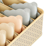 Closet Drawer Organizer Dividers Fabric Dresser Closet Organizers Storage Bins Space Saving Mess Free Beige Large 6 Grid 32x32x11cm