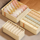 Closet Drawer Organizer Dividers Fabric Dresser Closet Organizers Storage Bins Space Saving Mess Free Beige Large 6 Grid 32x32x11cm