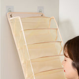 Closet Hanging Underwear Organizer Mesh Oxford Cloth PP Board Underwear Wall Shelf Wardrobe Hanging Storage Bag for Bra Socks Underpants 15 Pockets Beige - Extra Image