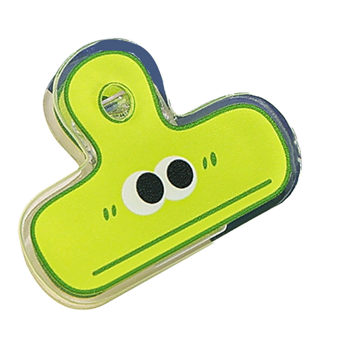 Stationery Clip Plastic Cute Cartoon Double Sided Multifunctional Long Tail Document Clamps For Office Supplies Binder Paper Green Expression