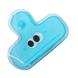 Stationery Clip Plastic Cute Cartoon Double Sided Multifunctional Long Tail Document Clamps For Office Supplies Binder Paper Blue Expression - Front View