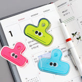 Stationery Clip Plastic Cute Cartoon Double Sided Multifunctional Long Tail Document Clamps For Office Supplies Binder Paper Blue Expression