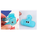 Stationery Clip Plastic Cute Cartoon Double Sided Multifunctional Long Tail Document Clamps For Office Supplies Binder Paper Blue Expression - Extra Image