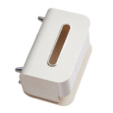 Desktop Tissue Box Multifunction Tissue Storage Dispenser with Phone Holder Remote Control Organizer Cream White