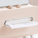 Desktop Tissue Box Multifunction Tissue Storage Dispenser with Phone Holder Remote Control Organizer Pink - Extra Image