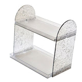 2 Tier Desk Organizer Double Layer Storage Rack Transparent Desktop Stand Holder for Stationery Cosmetic Transparent Grey