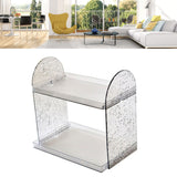 2 Tier Desk Organizer Double Layer Storage Rack Transparent Desktop Stand Holder for Stationery Cosmetic Transparent Grey - 45-Degree Angle