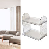 2 Tier Desk Organizer Double Layer Storage Rack Transparent Desktop Stand Holder for Stationery Cosmetic Transparent Grey
