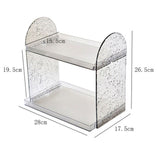 2 Tier Desk Organizer Double Layer Storage Rack Transparent Desktop Stand Holder for Stationery Cosmetic Transparent Grey - Extra Image