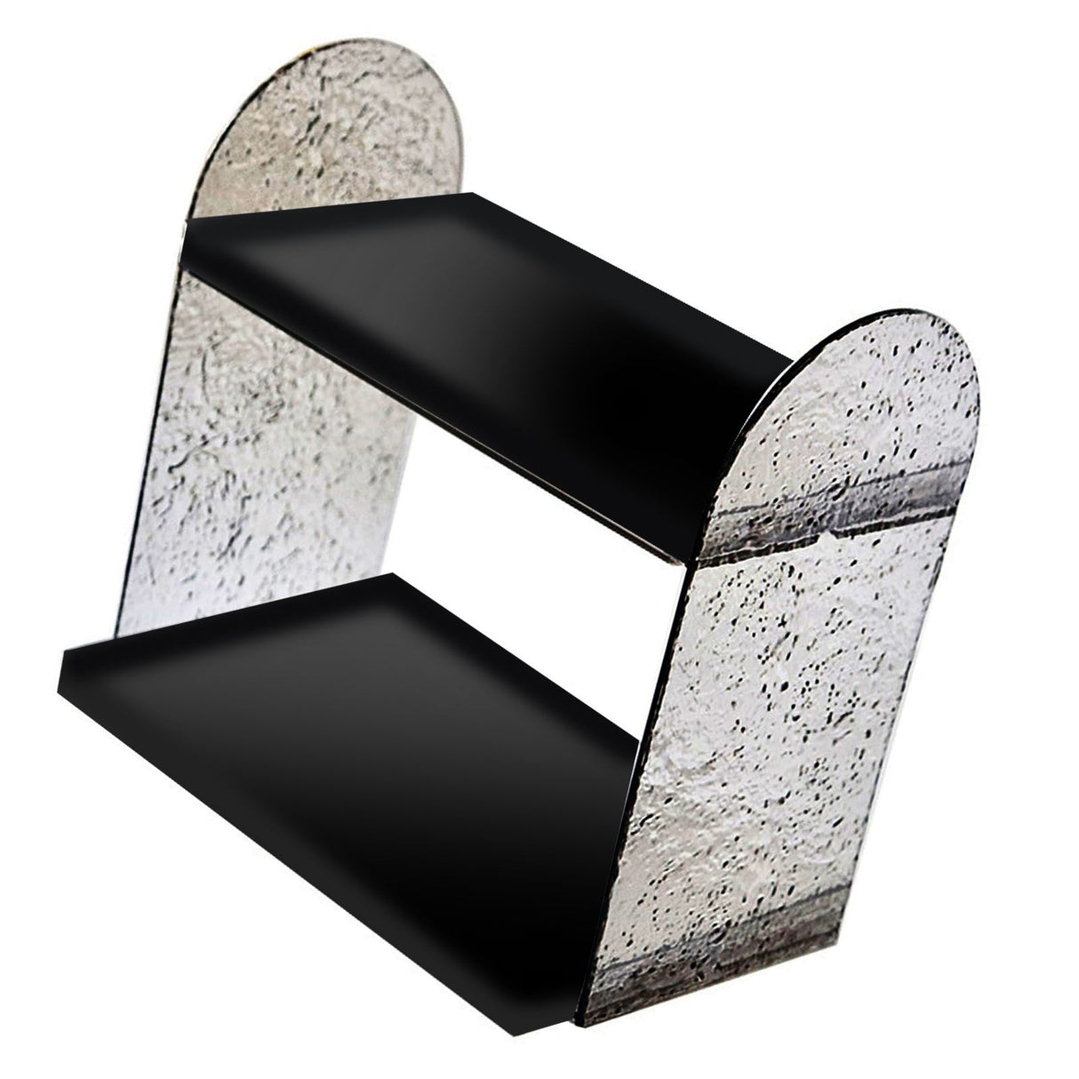 2 Tier Desk Organizer Double Layer Storage Rack Transparent Desktop Stand Holder for Stationery Cosmetic Glossy Black