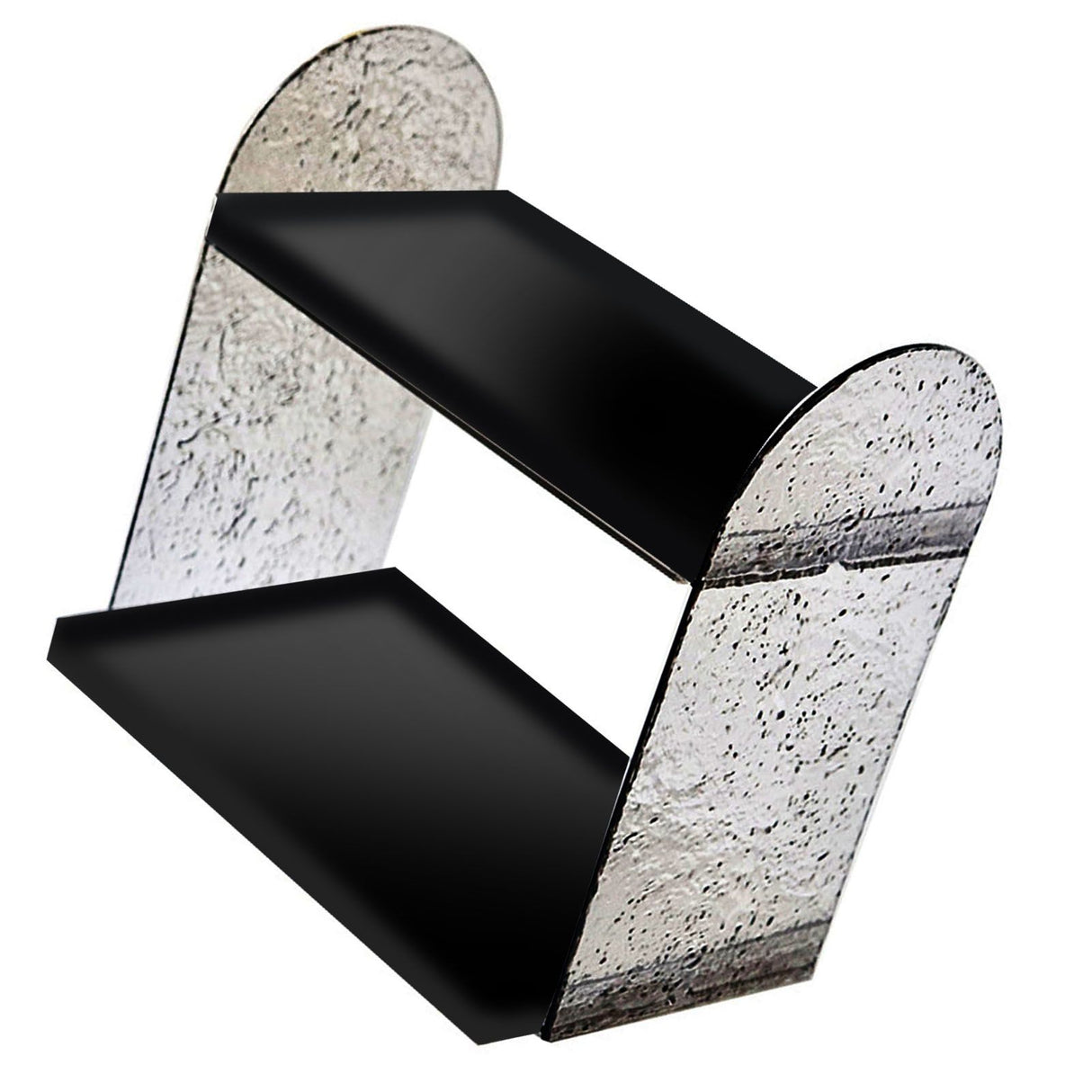 2 Tier Desk Organizer Double Layer Storage Rack Transparent Desktop Stand Holder for Stationery Cosmetic Glossy Black