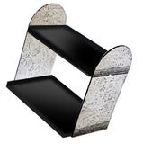 2 Tier Desk Organizer Double Layer Storage Rack Transparent Desktop Stand Holder for Stationery Cosmetic Glossy Black