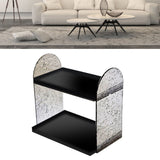 2 Tier Desk Organizer Double Layer Storage Rack Transparent Desktop Stand Holder for Stationery Cosmetic Glossy Black