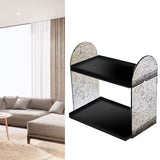2 Tier Desk Organizer Double Layer Storage Rack Transparent Desktop Stand Holder for Stationery Cosmetic Glossy Black
