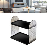 2 Tier Desk Organizer Double Layer Storage Rack Transparent Desktop Stand Holder for Stationery Cosmetic Glossy Black