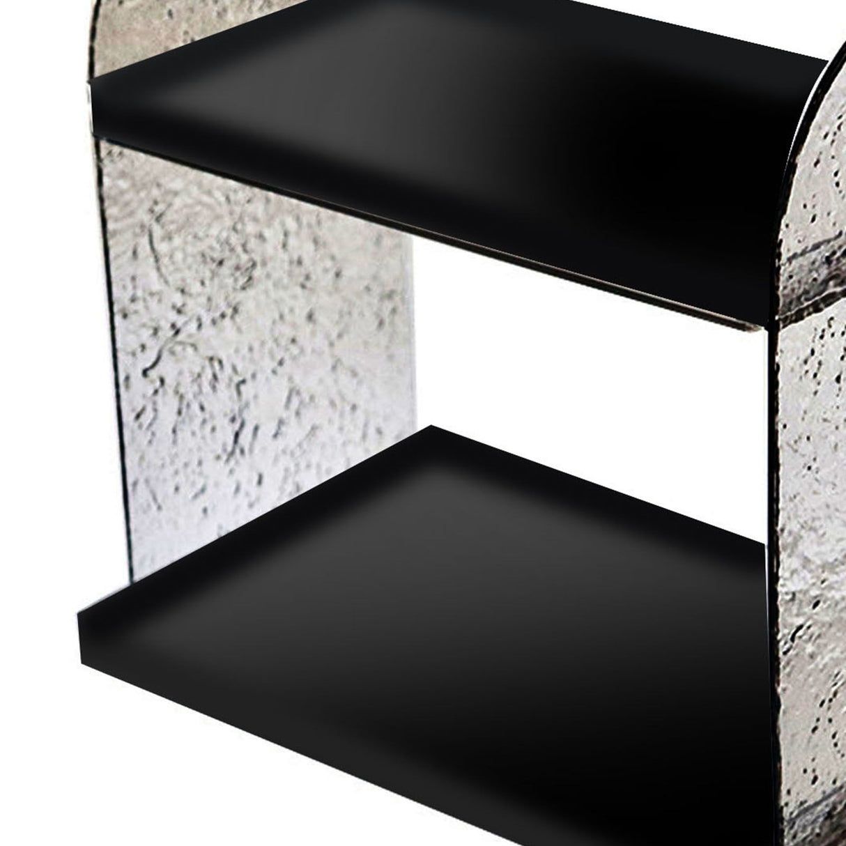 2 Tier Desk Organizer Double Layer Storage Rack Transparent Desktop Stand Holder for Stationery Cosmetic Glossy Black