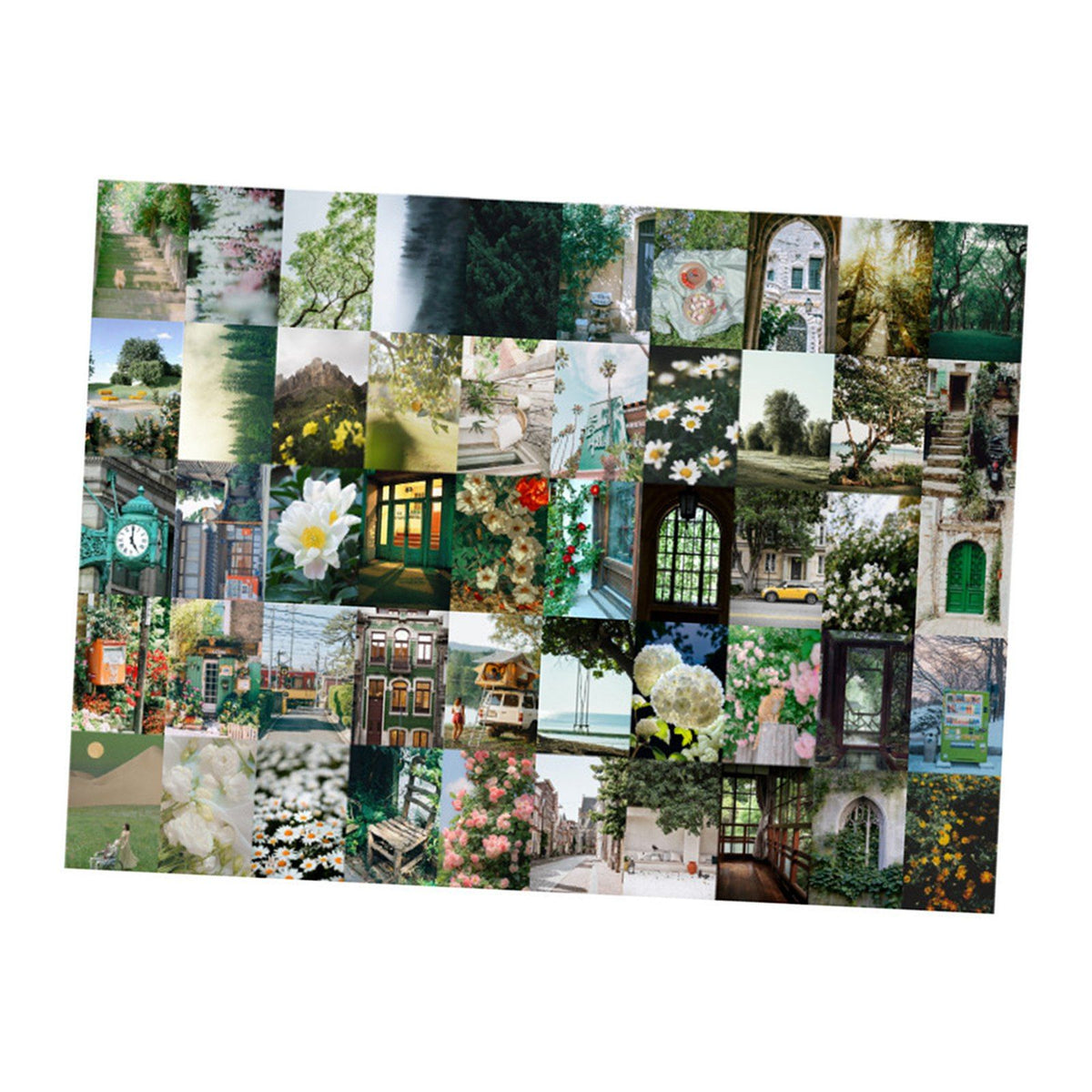 50PCS Nature Landscape Stickers Decorative Aesthetic Travel Scenery Scrapbooking Stickers for DIY Planner Journal Notebook Laptops Luggages Green